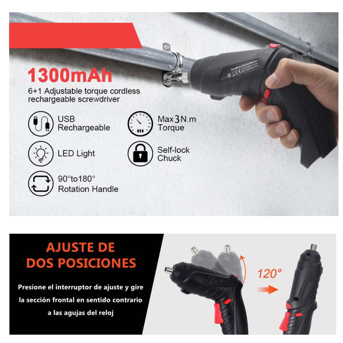 Destornillador Recargable 47Pzs Estuche