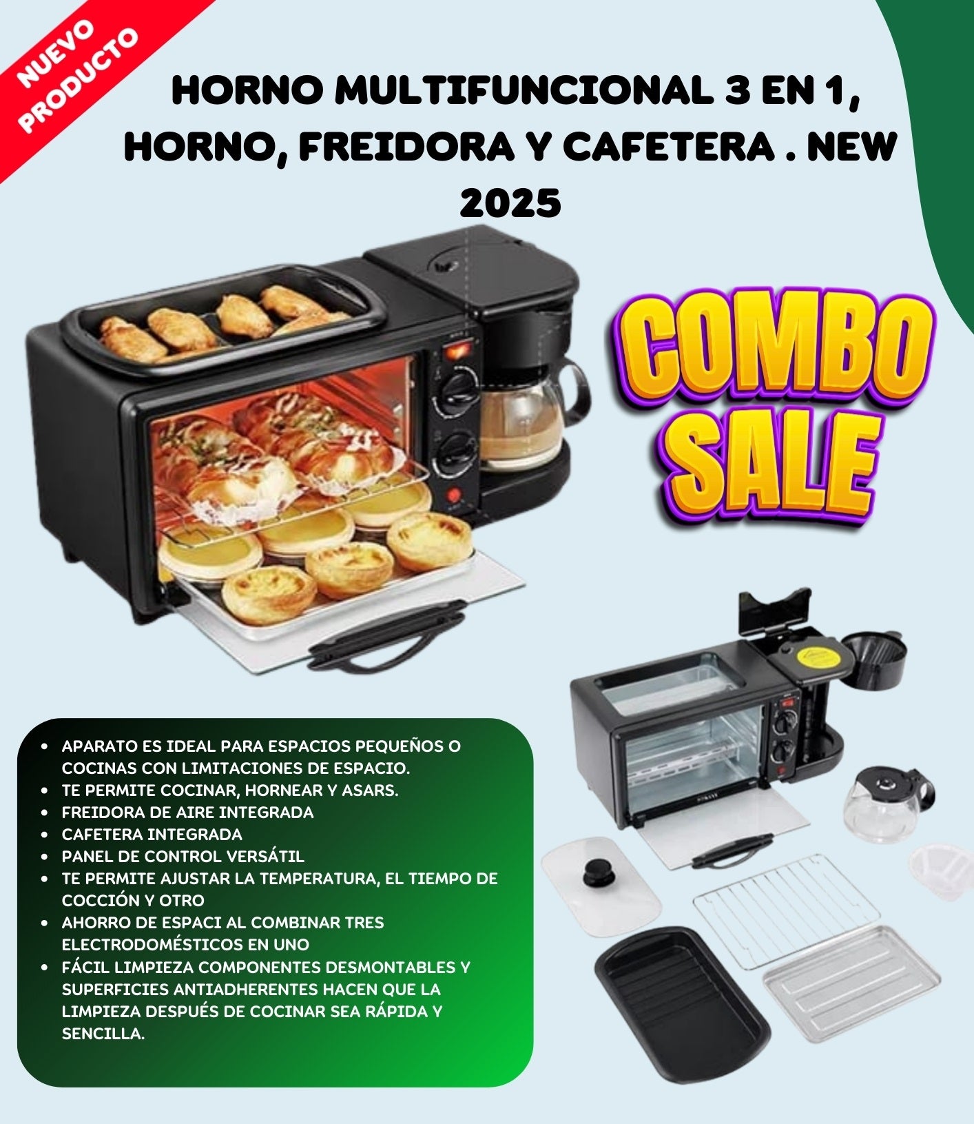 Horno 3 en 1 sokany + cafetera ¡Envío gratis!