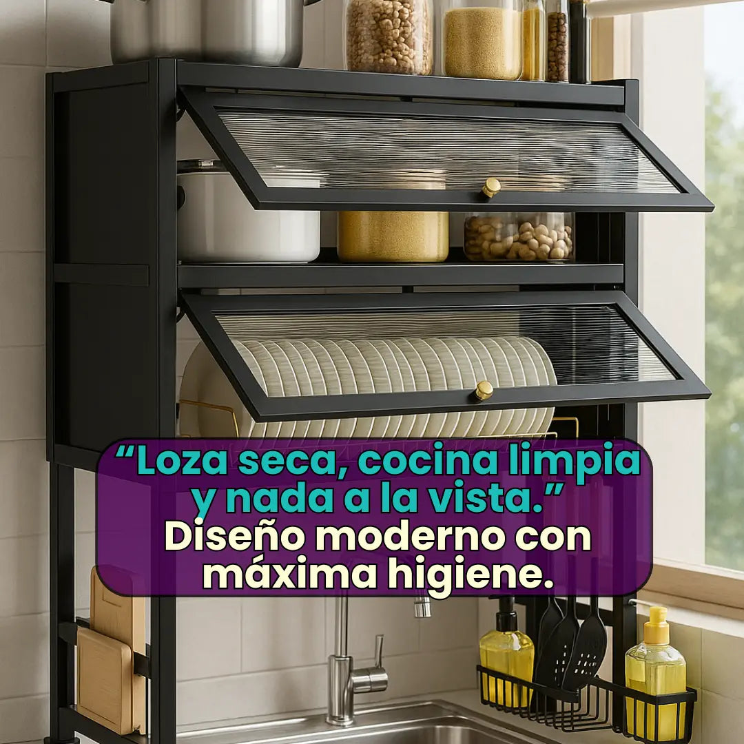 Escurridor de platos dos puestos con tapa en acero inoxidable + Envío gratis + Atención 24 horas (3502341167)