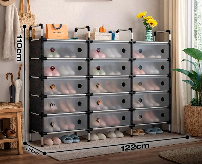 Zapatero con cubierta antipolvo