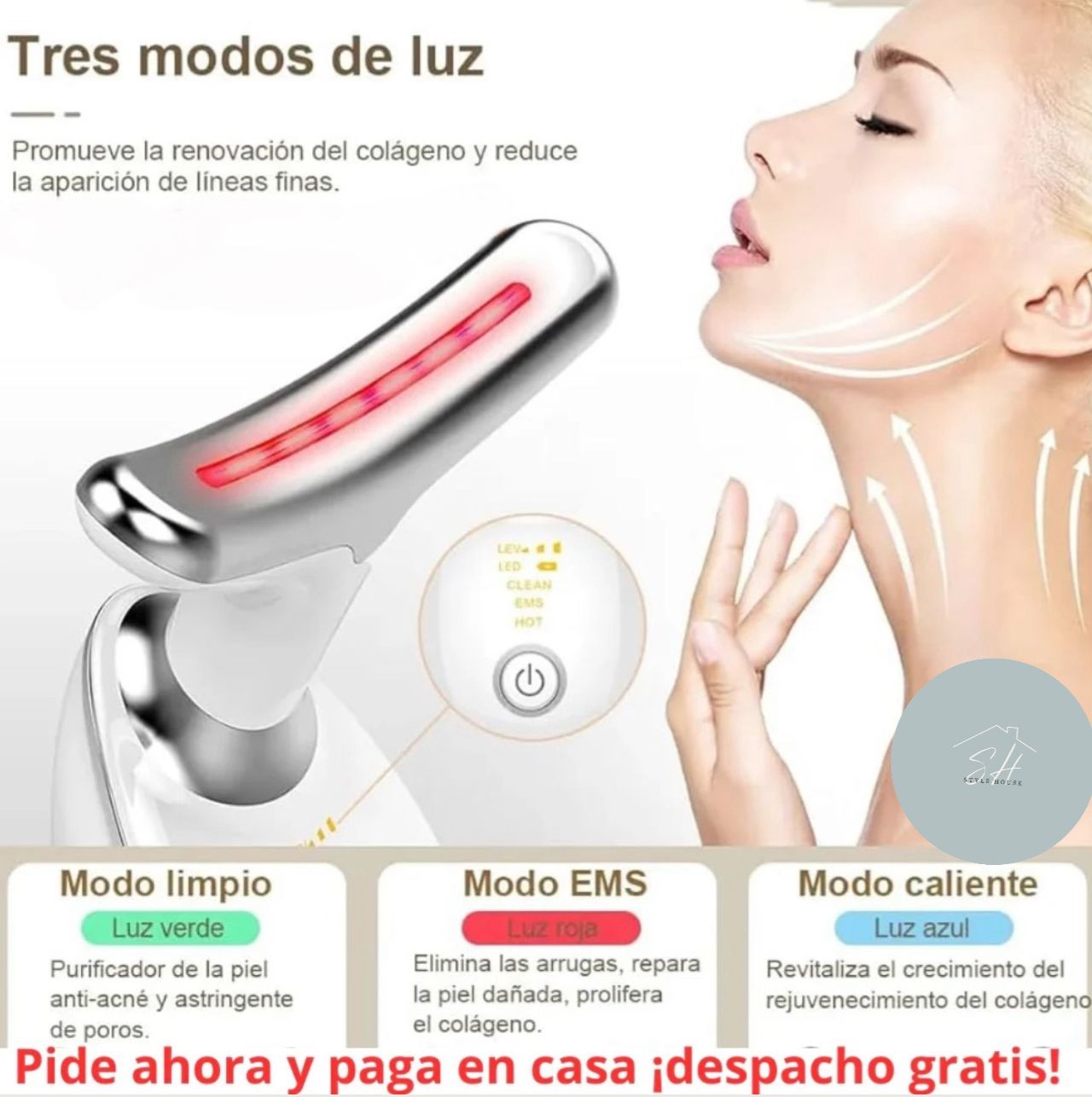 Masajeador Papada Facial luz led + Envío gratis + Atención 24 horas (3502341167)