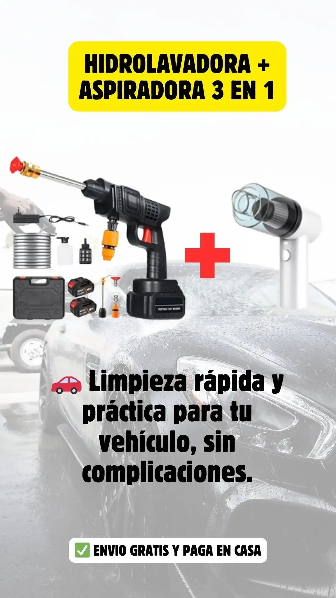 Combo de hidrolavadora 2 baterias+ Aspiradora + Atención 24 horas (3502341167) ¡Envio gratis!