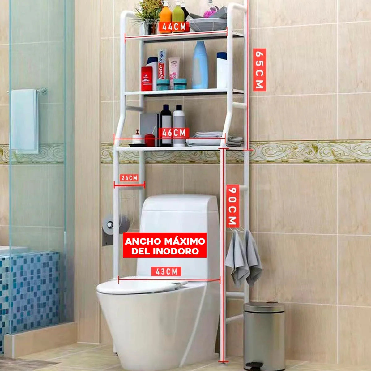 Combo estante para baño metalico / Esquinero de ducha