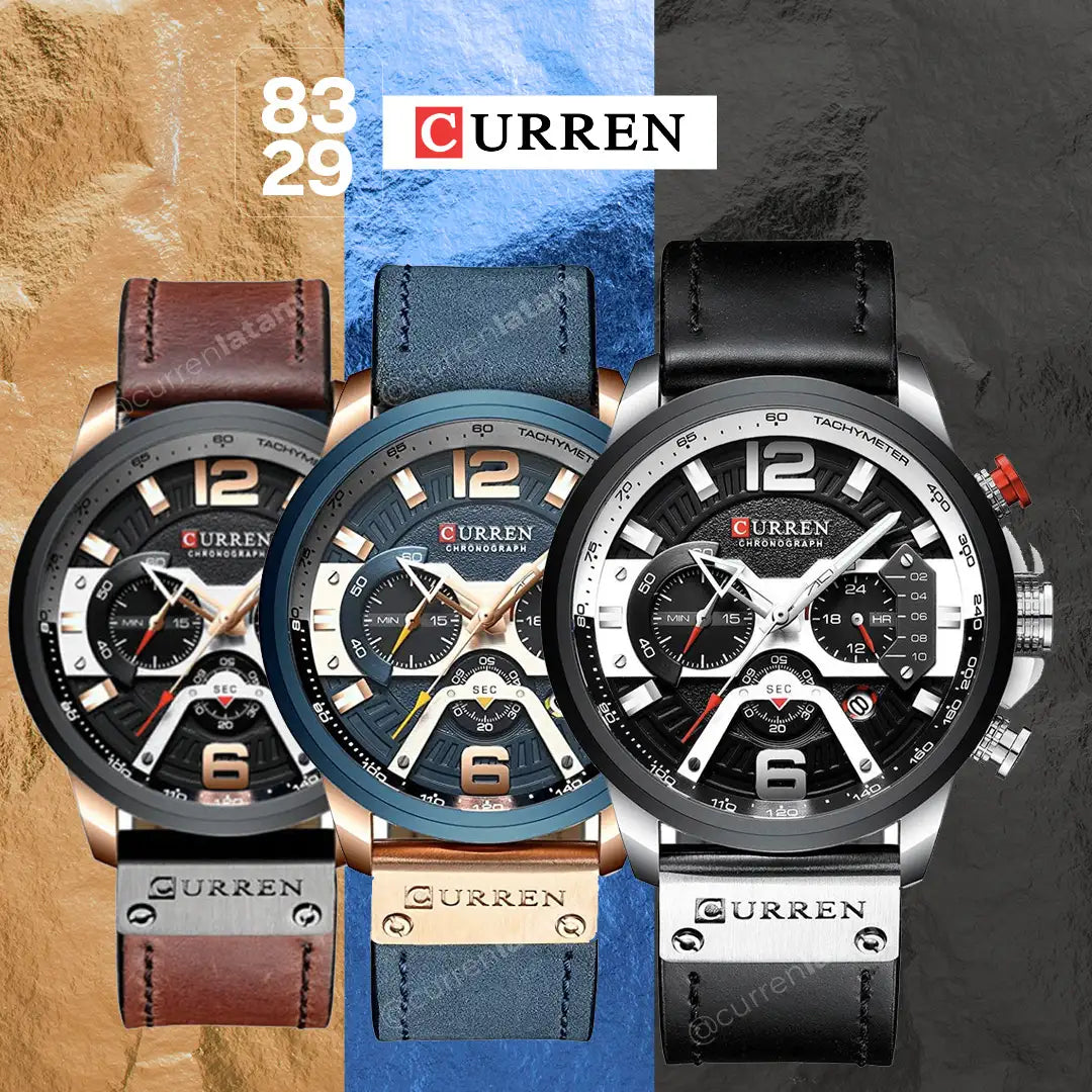 Reloj Curren 8329 Original Cronografo Cuero + Envío gratis + Atención 24 horas (3502341167)
