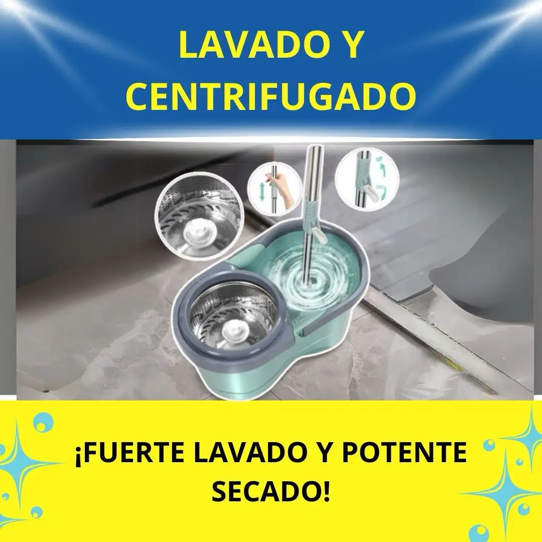 Trapero 360 Grande alta calidad con Balde x 2 mopas + ENVIO GRATIS + Atención 24 horas (3502341167)