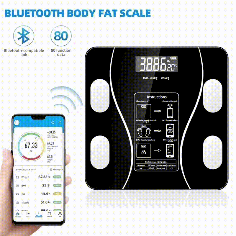 Báscula Inteligente Bluetooth: Control Total de Tu Peso y Salud