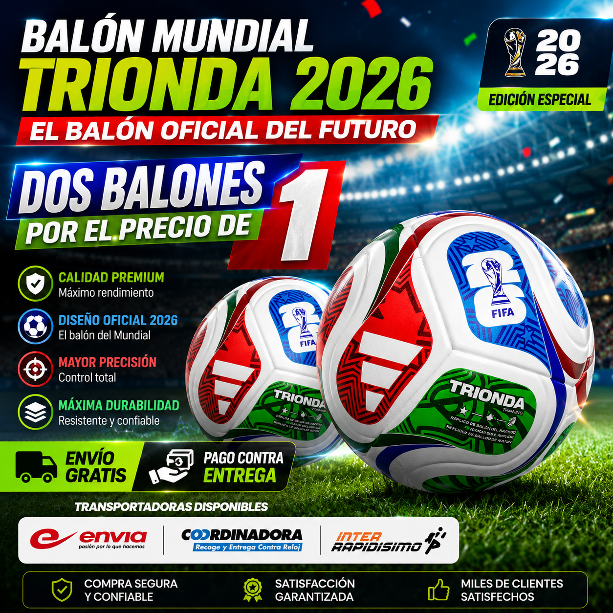 Balón Mundial 2026 (PAGA 1 Y LLEVA 2)