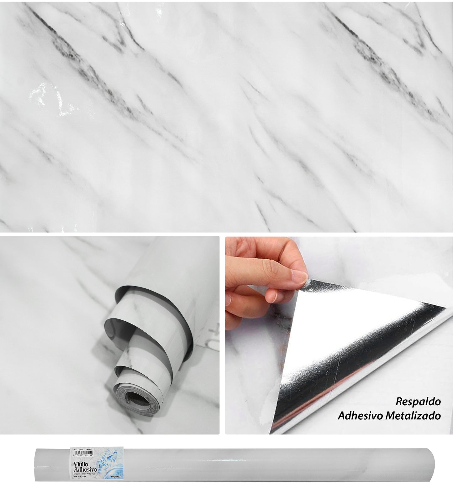 Rollo Papel Vinilo Adhesivo Brillante (10m x 60cm) + Envío Gratis