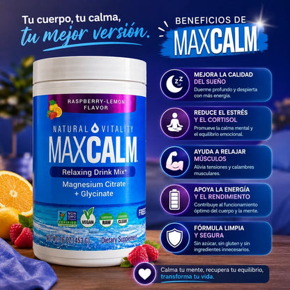 MAXCALM 16 OZ – BEBIDA DE MAGNESIO PARA TU RUTINA DE BIENESTAR
