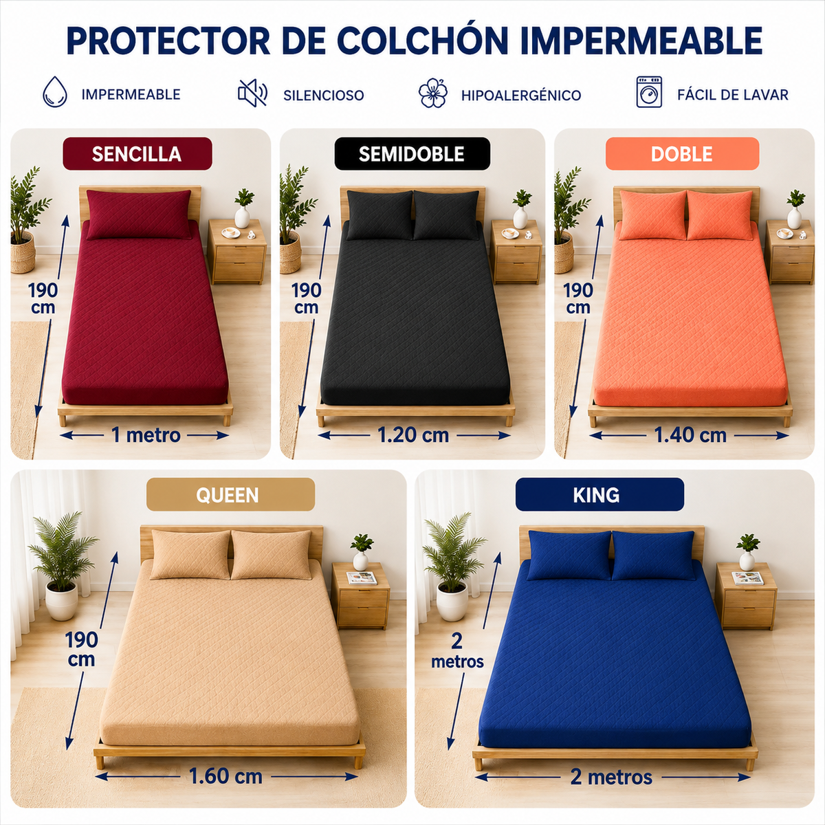 🔥 PROTECTOR DE COLCHÓN ANTIFLUIDO + 🎁 2 FUNDAS GRATIS