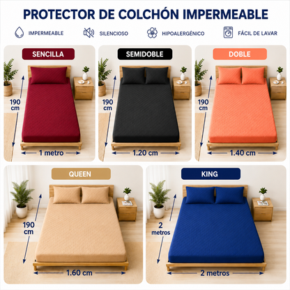 🔥 PROTECTOR DE COLCHÓN ANTIFLUIDO + 🎁 2 FUNDAS GRATIS