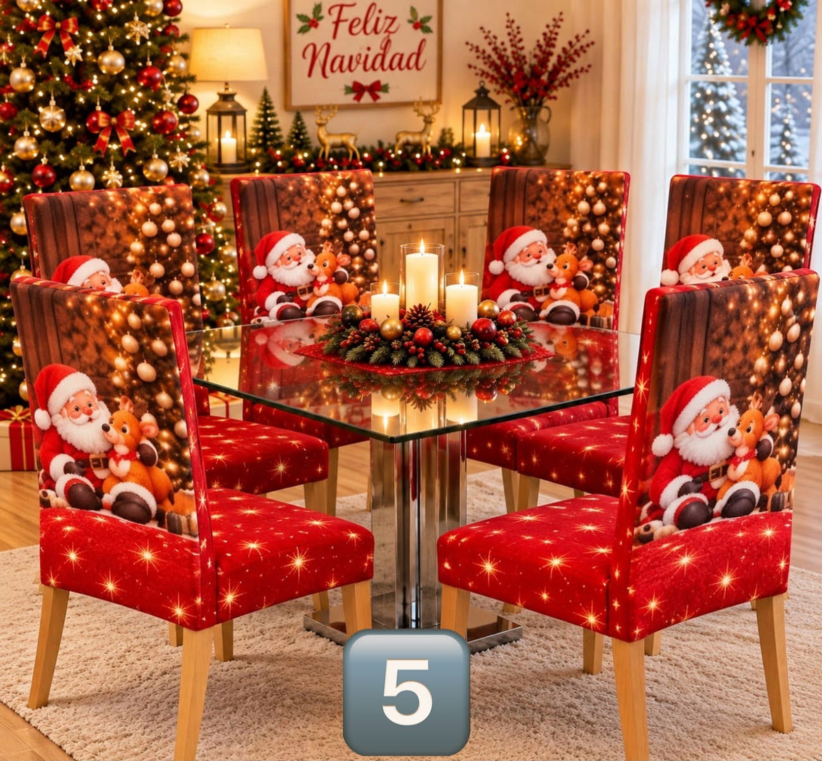 🎅 Pack x4 Fundas Navideñas Calidad Premium