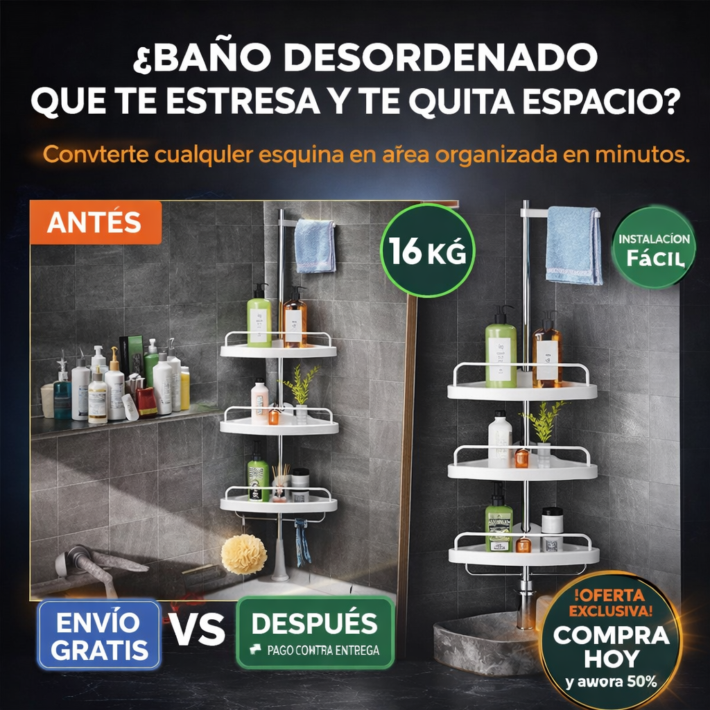Combo Esquinero Organizador + Estante metalico