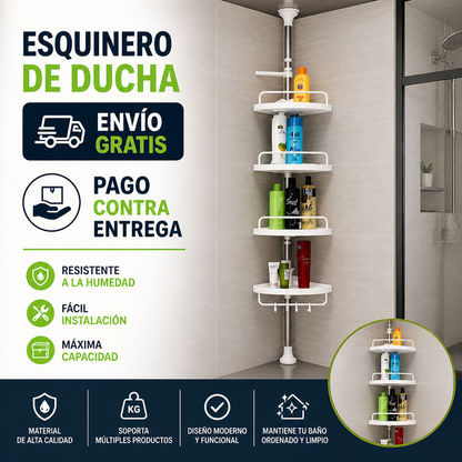 Combo estante para baño metalico / Esquinero de ducha