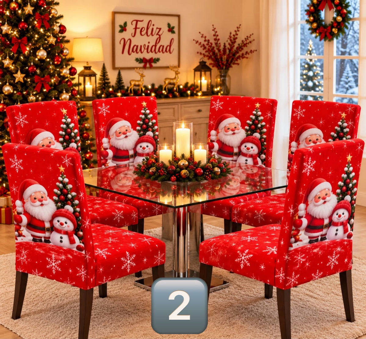 🎅 Pack x4 Fundas Navideñas Calidad Premium