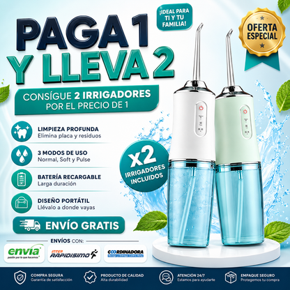 Irrigador Oral con 4 Boquillas (Paga 1 y lleva 2)