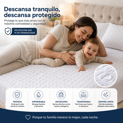 🔥 PROTECTOR DE COLCHÓN ANTIFLUIDO + 🎁 2 FUNDAS GRATIS