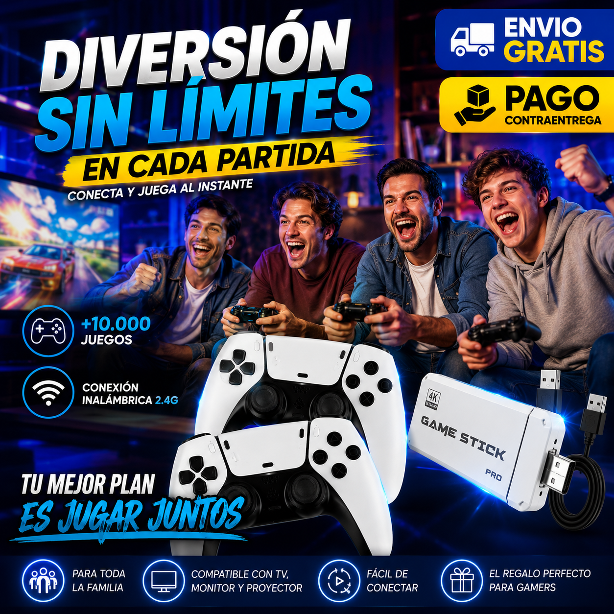 🔥Consola de Videojuegos Inalámbrica ¡Juega Sin Cables!