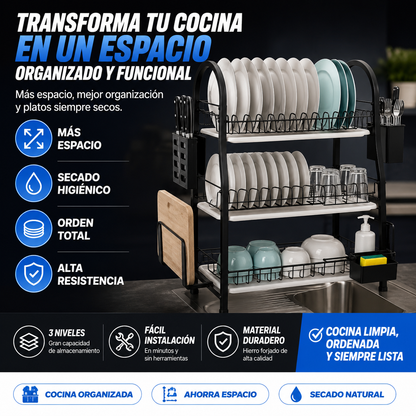 Escurridor platos 3 niveles