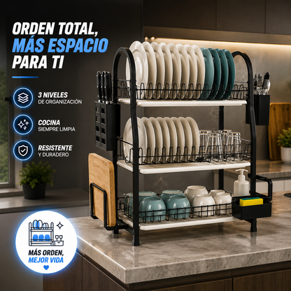 Escurridor platos 3 niveles