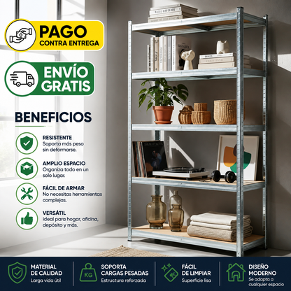 🔥 Rack de Acero 5 Niveles – ¡Soporta Hasta 200 kg!