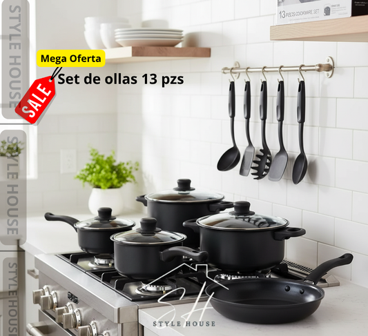 Set De Cocina Ollas 13 Piezas