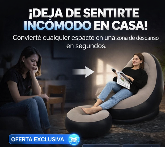 Sofá inflable reposa pies