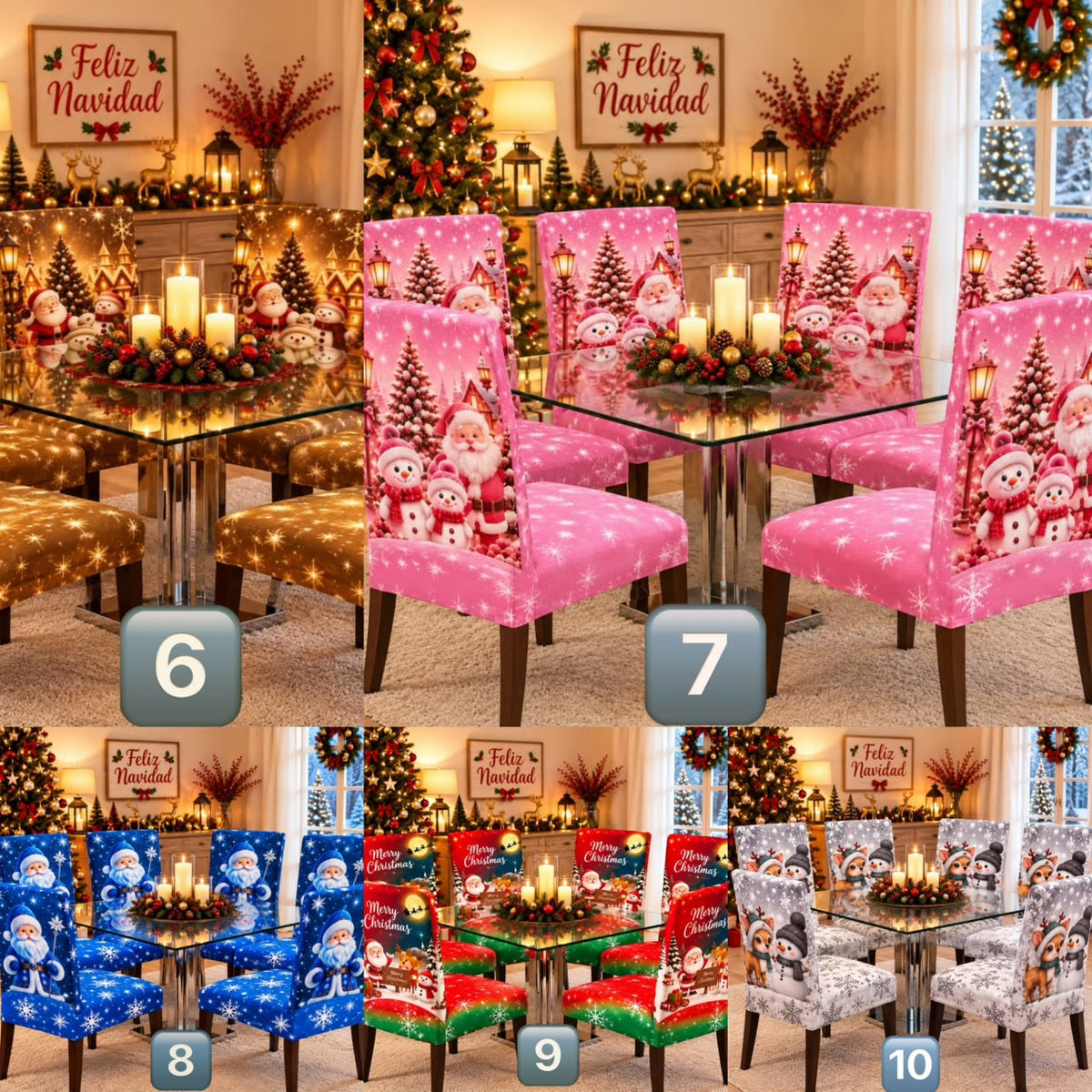 🎅 Pack x4 Fundas Navideñas Calidad Premium