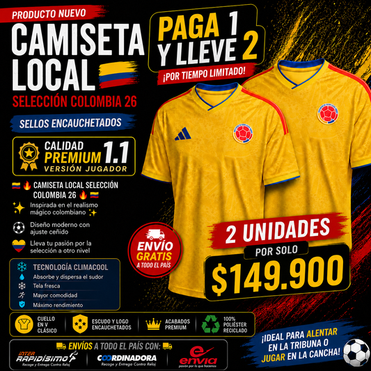 Camiseta colombia mundial 2026 (PAGA 1 Y LLEVA 2)