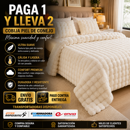 COBIJA PIEL DE CONEJO (PAGA 1 Y LLEVA 2)