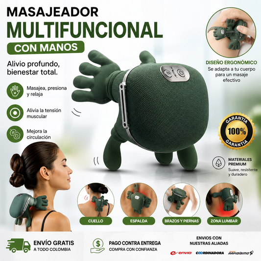 🔥 Masajeador Multifuncional Con Manos 3D
