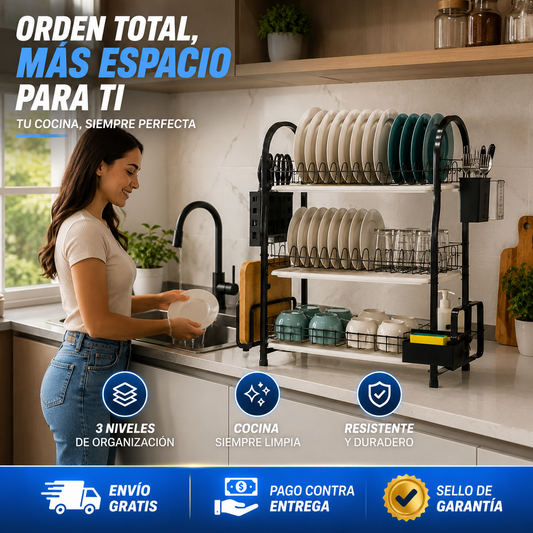 Escurridor platos 3 niveles